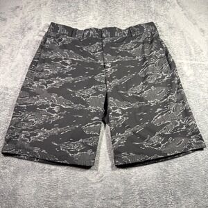 Nike Dri-FIT Mens 34 Tiger Stripe Camo Shorts Black Grey Standard Fit Golf